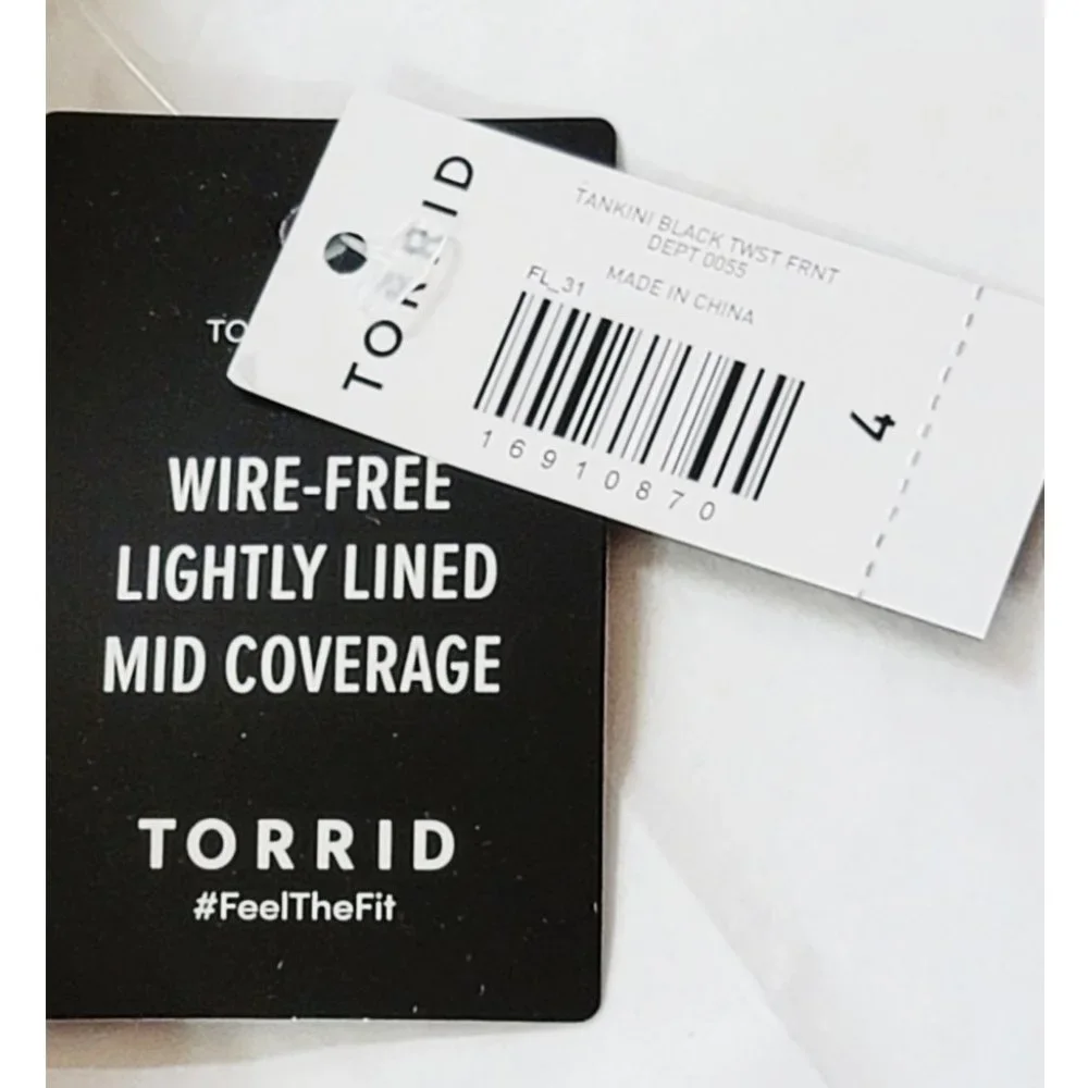 Torrid 4 Black Tankini Swim Top 4X 26 - Picture 7 of 10